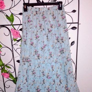 Denim and Supply Ralph Lauren Blue Floral Maxi Skirt Small